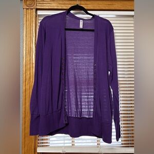 Zenana Outfitters Rich Purple Open Cardigan